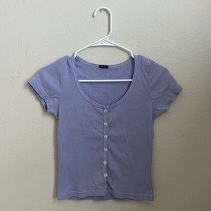 Brandy Melville Lavender Purple Button Up Top
